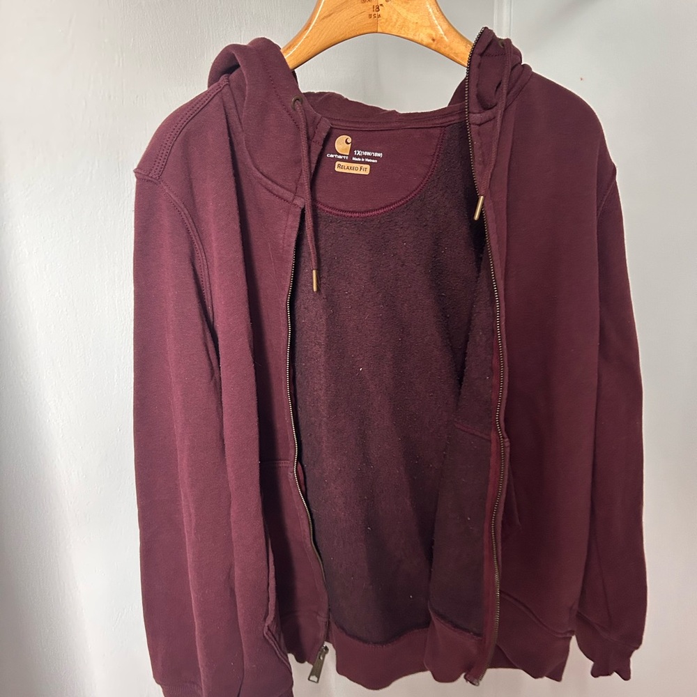 Carhartt Red Zip Up Sweater